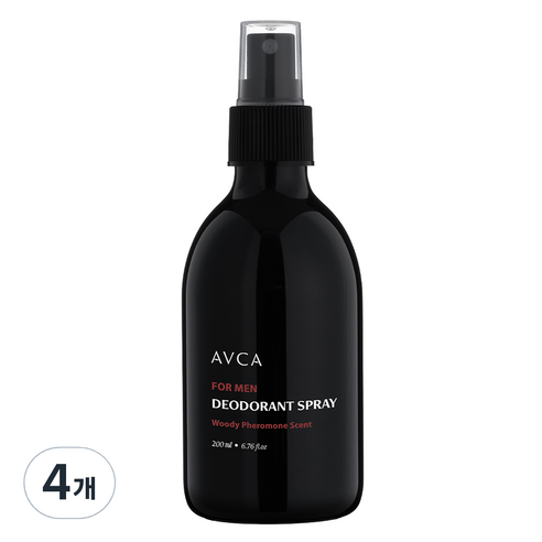 아브카 포맨 데오드란트 스프레이 우디페로몬향, 200ml, 4개
