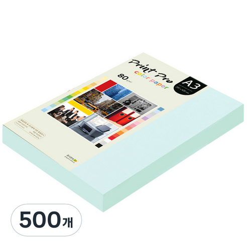 종이문화 프린트 프로 칼라복사지 No.15 아쿠아블루 80g, A3, 500개