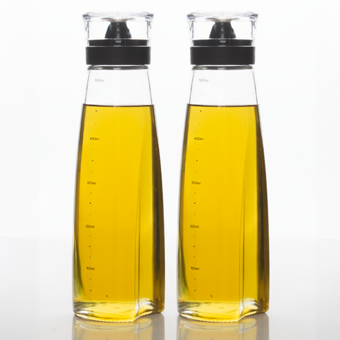 시노글라스 오일병 블랙, 500ml, 2개