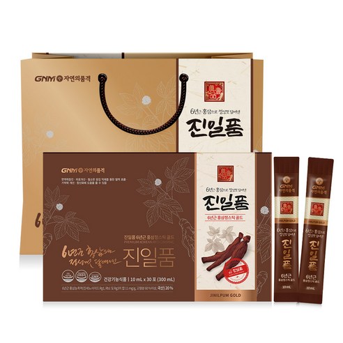 GNM자연의품격 진일품 6년근 홍삼정스틱 골드 + 쇼핑백, 300ml, 4개