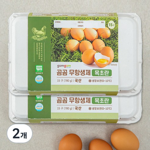곰곰 무항생제 목초란, 15구, 2개