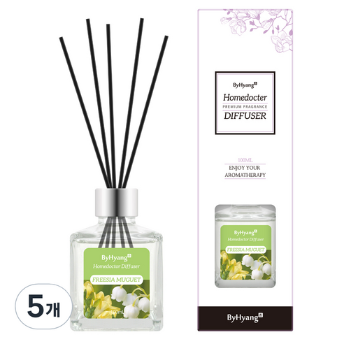 바이향 리프레싱 홈닥터 디퓨져 100ml, 후리지아 뮤게, 5개