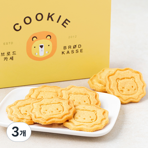 브로드카세 레몬 사자 쿠키, 180g, 3개