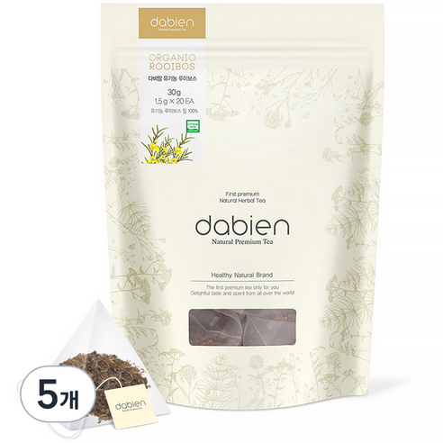 다비앙 유기농 루이보스 생분해 삼각티백, 1.5g, 20개입, 5개