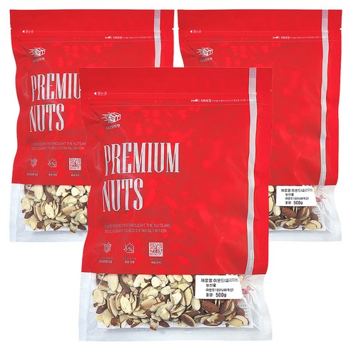 다다모마켓 아몬드 슬라이스, 500g, 3개