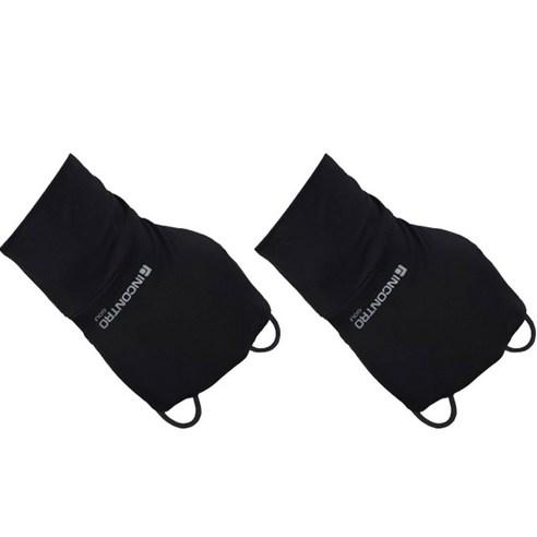 인콘트로 자외선차단 골프 손등토시 오른손착용 2종 세트, 검정색, 1개