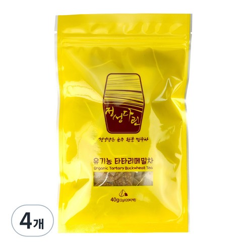 오대산식품 정성다린 유기농 타타리 메밀차 티백 지퍼백, 2g, 20개입, 4개