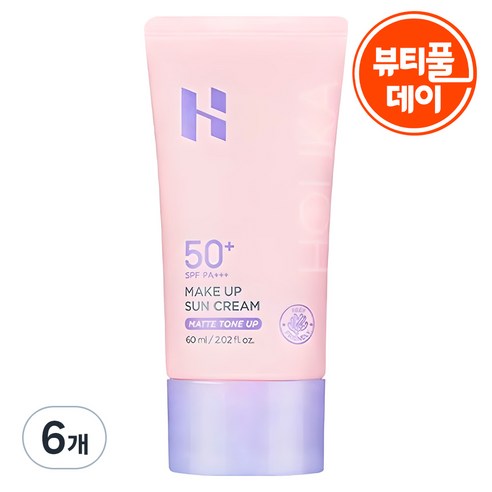 홀리카홀리카 메이크업 선크림 SPF50+ PA+++, 60ml, 6개