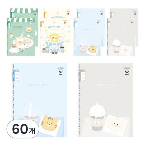 펜피아 1 000 초등 스프링노트 10칸쓰기 공용, 랜덤 발송, 60개