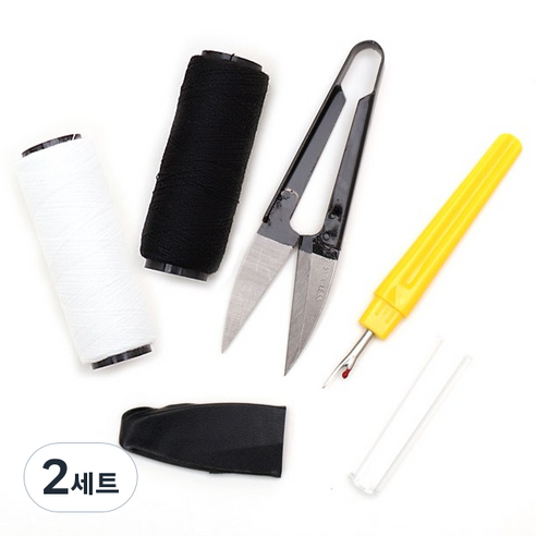 동대문단추왕 미니재봉사 2p + 쪽가위 + 실뜯개 세트, 블랙(재봉사), 화이트(재봉사), 랜덤발송(실뜯개), 2세트