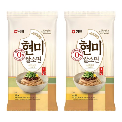 샘표국시 현미 쌀 소면, 800g, 2개