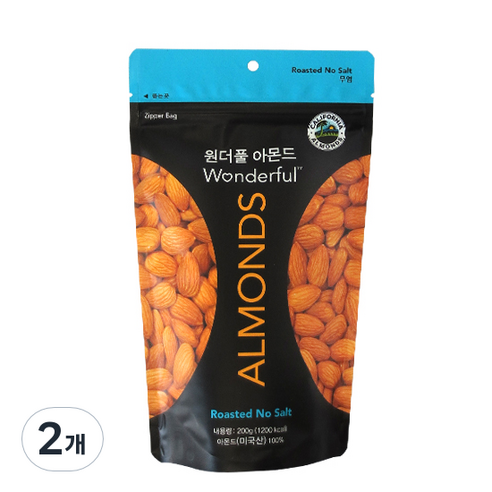 파라마운트팜스 원더풀 아몬드, 200g, 2개