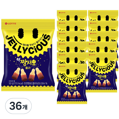 롯데제과 핵짱셔요 젤리 콜라, 50g, 36개
