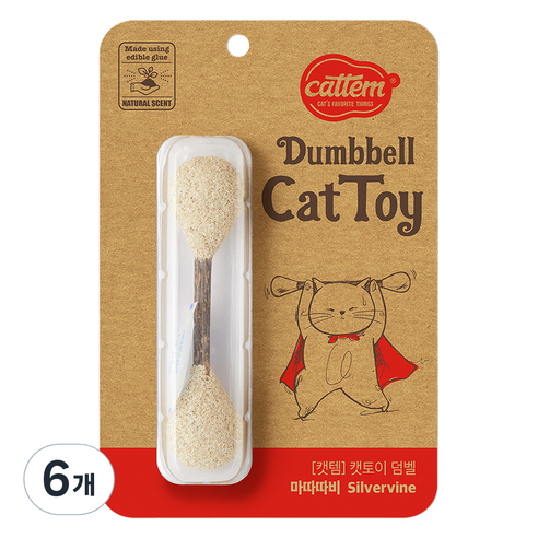 캣템 고양이 덤벨 장난감 2.5 x 10.5 cm, 마따따비, 6개
