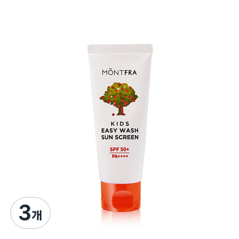 몽프라 키즈 이지워시 선크림 스윗메모리 SPF 50+ + PA++++, 3개, 60ml
