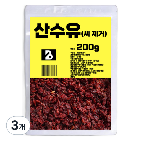 비니플랑센 씨 제거 산수유, 200g, 3개