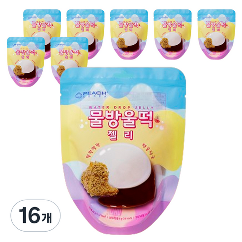 피치코리아 물방울떡 모양 젤리, 80g, 16개