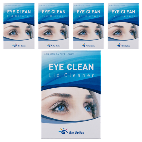 바이오옵틱스 아이클린 리드클리너 눈꺼풀세정제 30p, 60ml, 5개