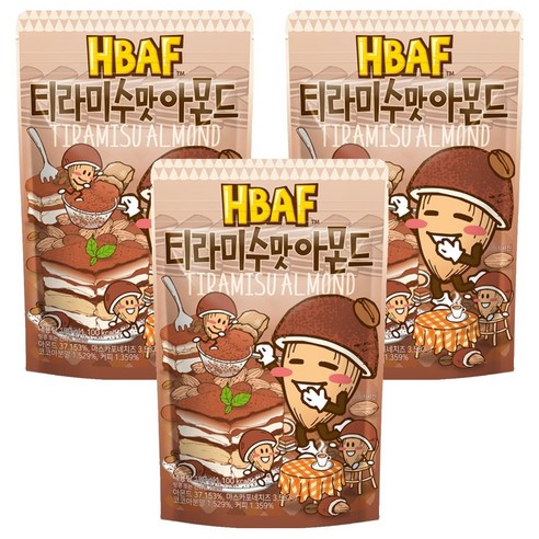 바프 티라미수맛 아몬드, 190g, 3개