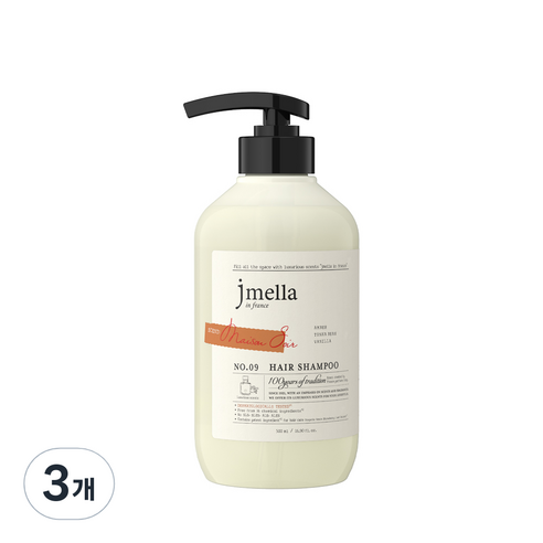 제이멜라 인 프랑스 메종 수아 헤어 샴푸, 500ml, 3개