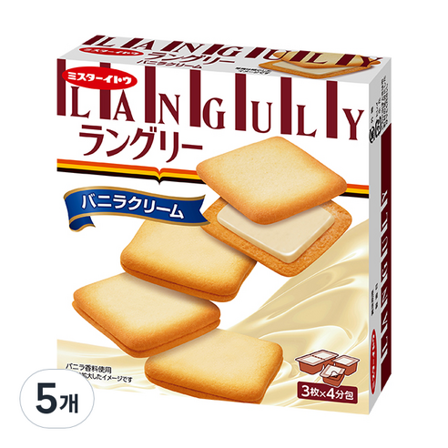 랑그리 이토제과 바닐라향 크림샌드, 5개, 132g