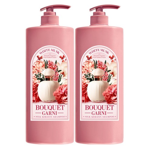 부케가르니 실크 케라틴 샴푸 화이트머스크향, 1.5L, 2개
