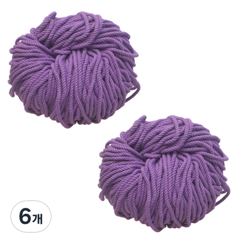 태광 마크라메 실 60합 4mm, 15 퍼플, 6개