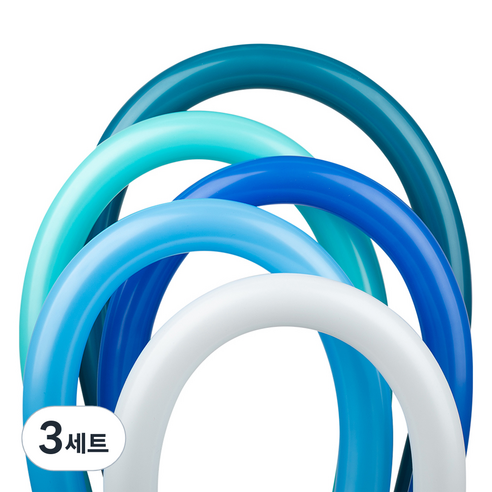 셈퍼텍스 요술풍선 5종 x 8p 세트 260s, 화이트, 블루, 로얄블루, 아쿠아마린, 딥틸, 3세트