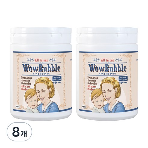 와우버블 식기세척기용세제 분말형, 700g, 8개