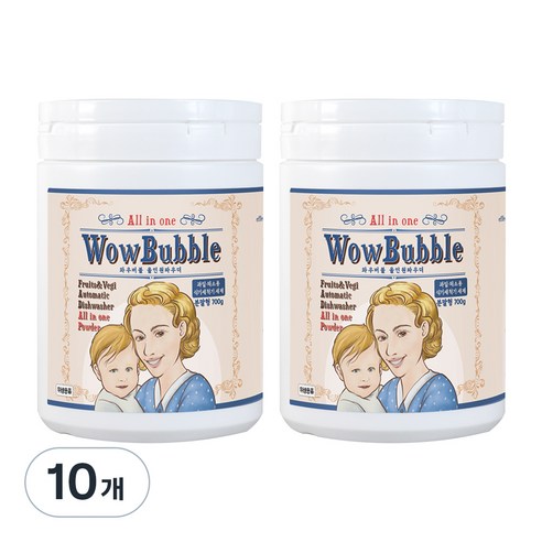 와우버블 식기세척기용세제 분말형, 700g, 10개