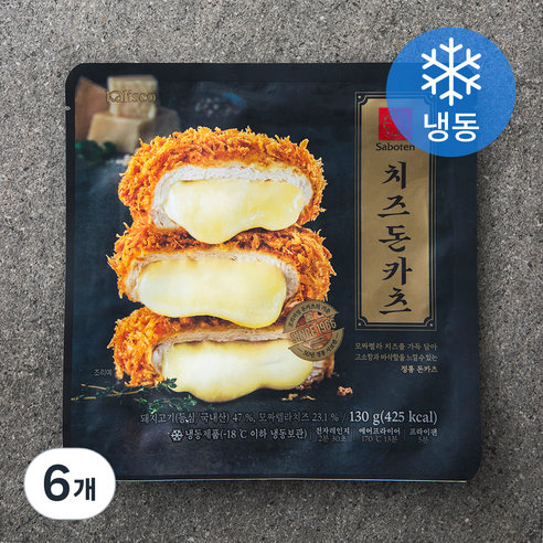 사보텐 치즈 돈카츠 (냉동), 130g, 6개