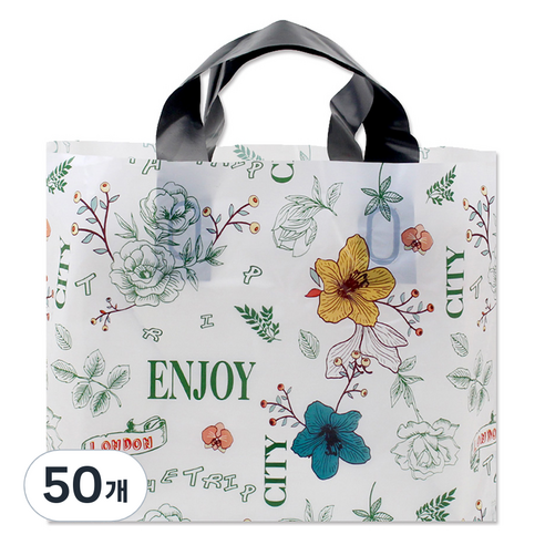아이엔피 LDPE 손잡이 비닐백 소 30 x 20 cm, 07 엔조이시티, 50개