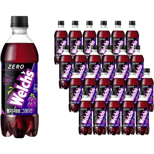 웰치스 웰치 제로 그레이프맛, 500ml, 24개