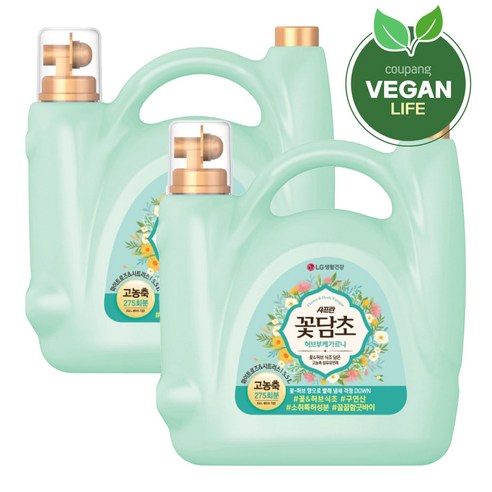 샤프란 꽃담초 섬유유연제 화이트로즈, 5.5L, 2개