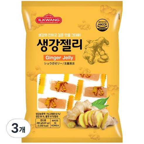 일광제과 생강젤리, 280g, 3개