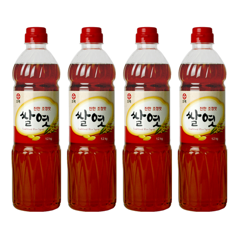 오복식품 진한 조청맛 쌀엿, 1.2kg, 4개