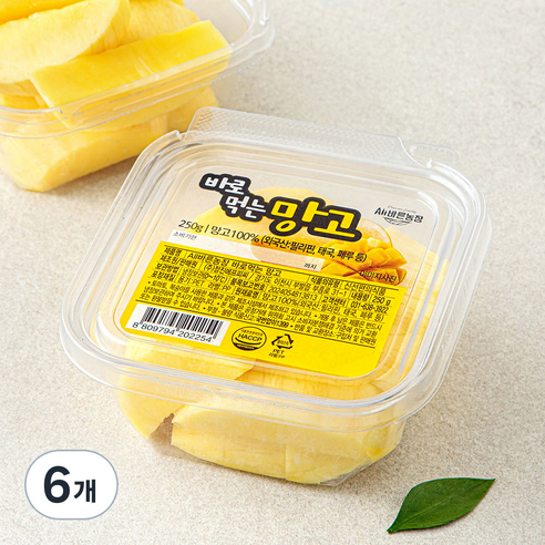 All바른농장 바로먹는 망고, 250g, 6개