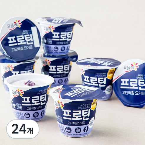 요플레 프로틴 블루베리 떠먹는 요구르트, 100g, 24개