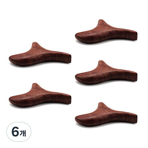 블럭마트 심플 나무 괄사 5p, 브라운, 6개