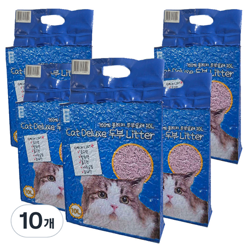 마마쇼 디럭스 가는입자 두부 고양이 모래, 10L, 10개, 라벤더향