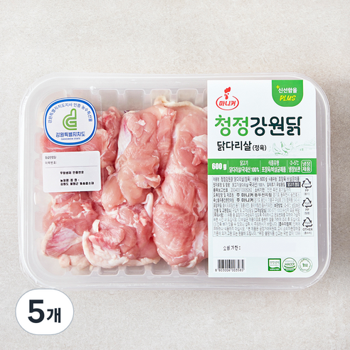 마니커 무항생제 인증 청정강원닭 닭다리살 (냉장), 5개, 600g