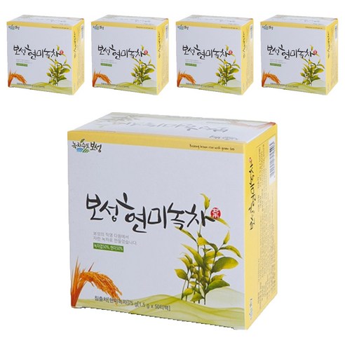 녹차수도보성 보성 현미녹차 티백, 1.5g, 50개입, 5개