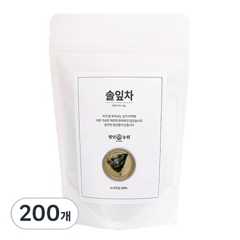 청년농원 저온가공 솔잎차 삼각티백, 1g, 200개