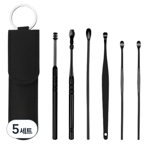 여니팩토리 컬러풀 그립 귀이개 블랙, 6개입, 5세트