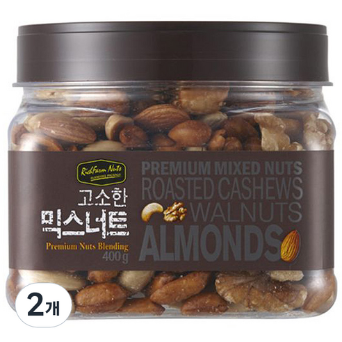 리치팜너트 고소한 믹스너트, 400g, 2개
