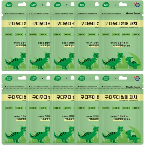 구디푸디 유아용 썸머패치 밴드 스티커 18p 세트, 공룡, 10개
