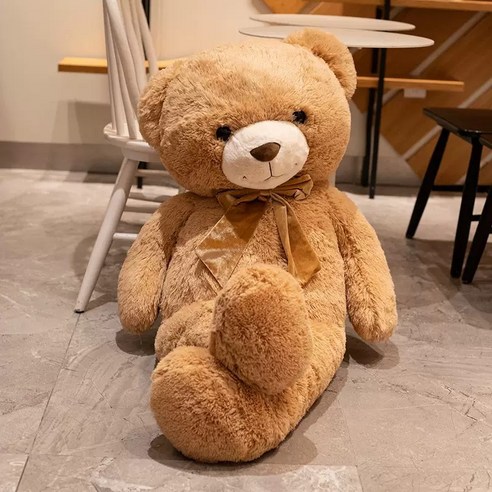 순잠 러브스마일베어 대형 리본 곰인형, 90cm, 브라운, 1개