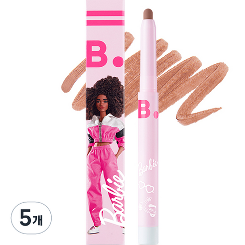 바닐라코 바비 에디션 스머징 립 펜슬 0.8g, BE01 누드 오트, 5개