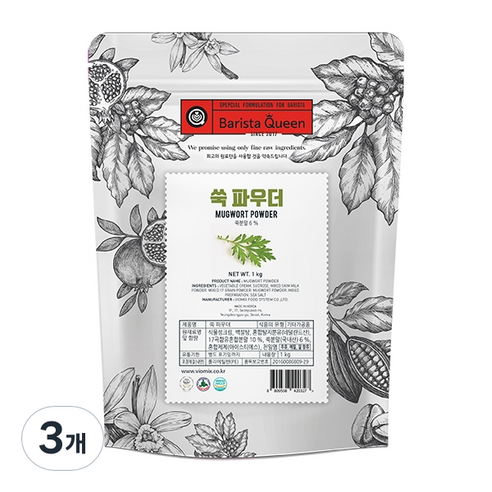 바리스타퀸 쑥 파우더, 1kg, 1개입, 3개
