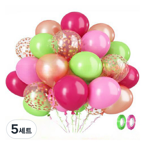 만들하비 컨페티 풍선 세트, 로즈골드, 5세트